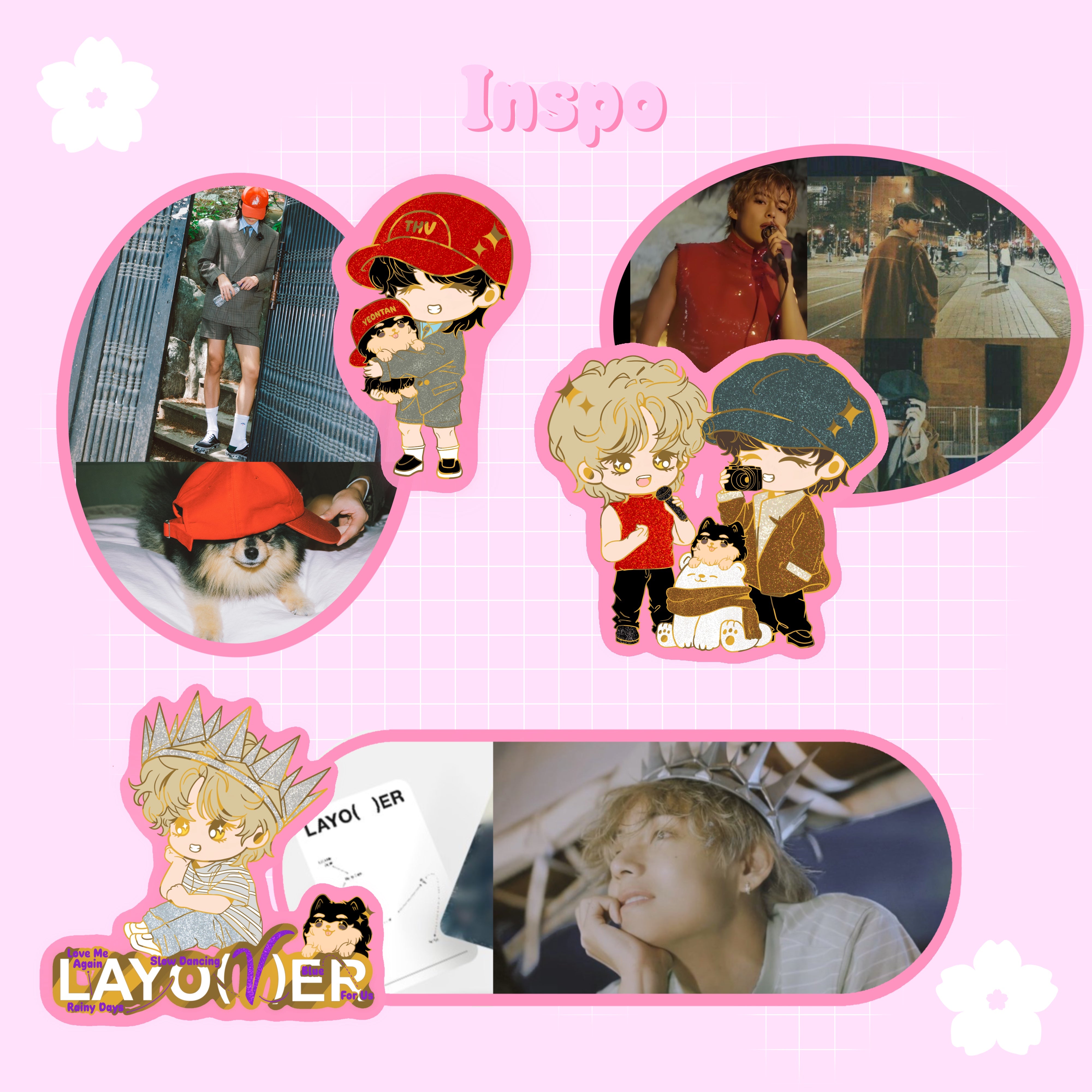Layo(V)er - Taehyung Enamel Pins